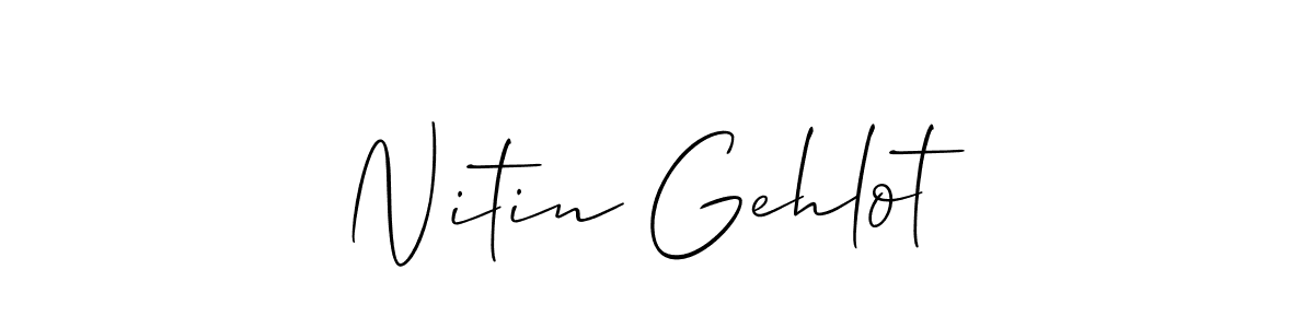 How to make Nitin Gehlot name signature. Use Allison_Script style for creating short signs online. This is the latest handwritten sign. Nitin Gehlot signature style 2 images and pictures png