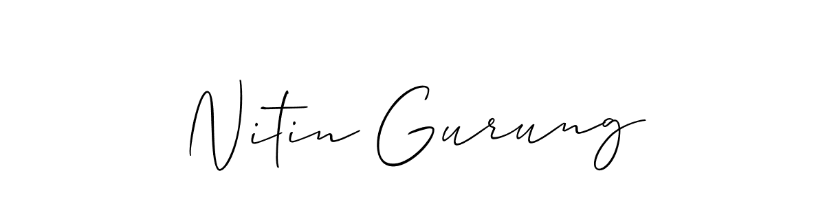 Make a beautiful signature design for name Nitin Gurung. Use this online signature maker to create a handwritten signature for free. Nitin Gurung signature style 2 images and pictures png