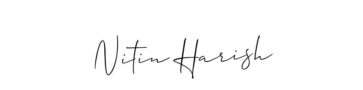 Also we have Nitin Harish name is the best signature style. Create professional handwritten signature collection using Allison_Script autograph style. Nitin Harish signature style 2 images and pictures png