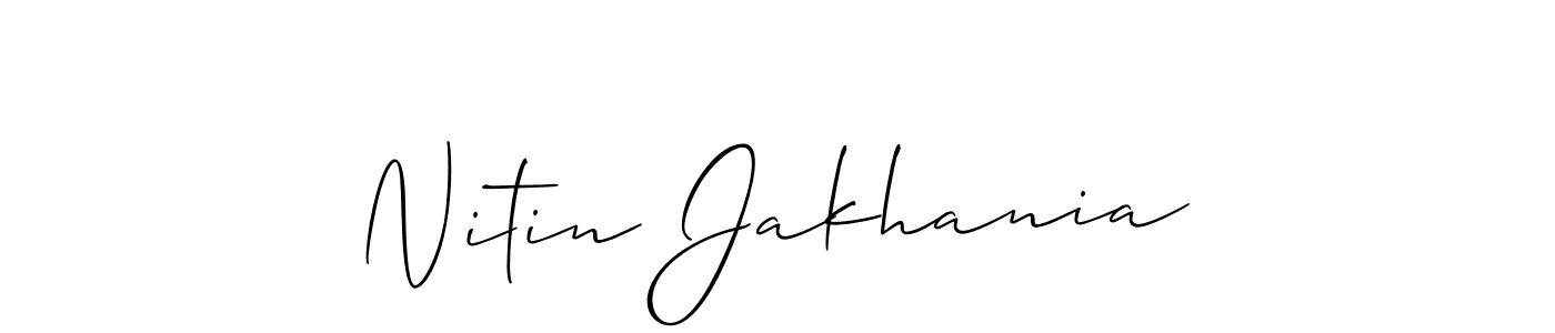 You should practise on your own different ways (Allison_Script) to write your name (Nitin Jakhania) in signature. don't let someone else do it for you. Nitin Jakhania signature style 2 images and pictures png