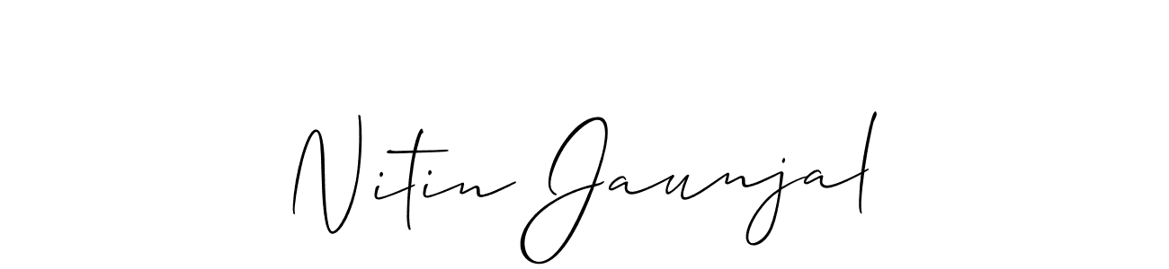 The best way (Allison_Script) to make a short signature is to pick only two or three words in your name. The name Nitin Jaunjal include a total of six letters. For converting this name. Nitin Jaunjal signature style 2 images and pictures png