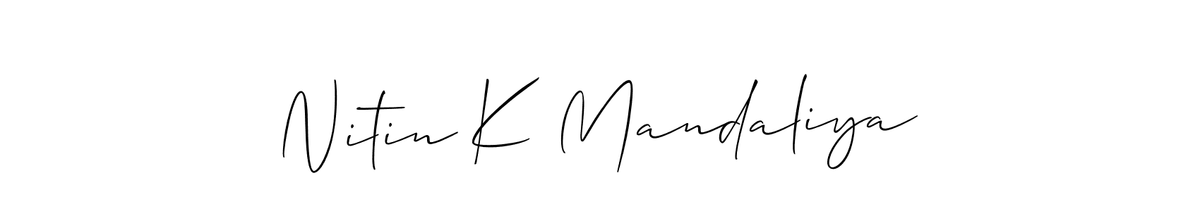 Best and Professional Signature Style for Nitin K Mandaliya. Allison_Script Best Signature Style Collection. Nitin K Mandaliya signature style 2 images and pictures png