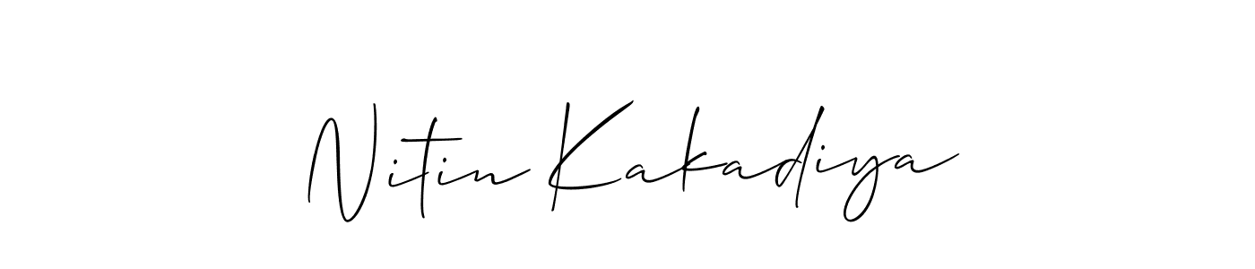 How to make Nitin Kakadiya signature? Allison_Script is a professional autograph style. Create handwritten signature for Nitin Kakadiya name. Nitin Kakadiya signature style 2 images and pictures png
