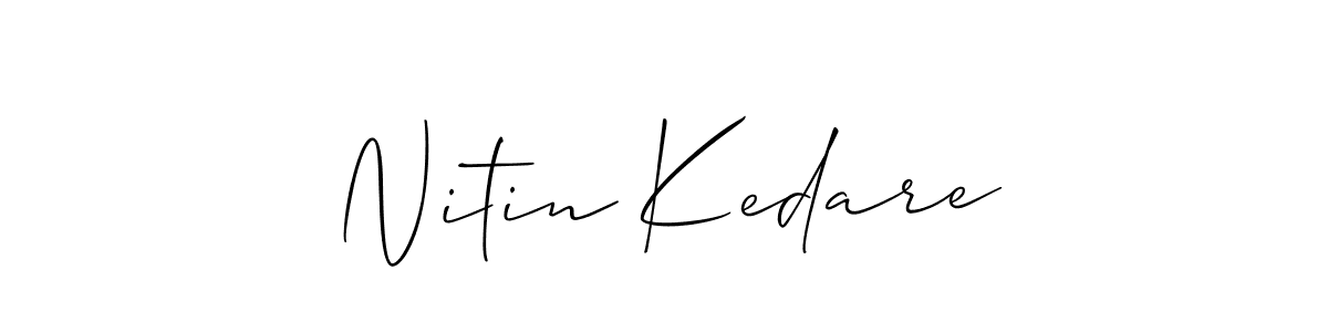 Similarly Allison_Script is the best handwritten signature design. Signature creator online .You can use it as an online autograph creator for name Nitin Kedare. Nitin Kedare signature style 2 images and pictures png