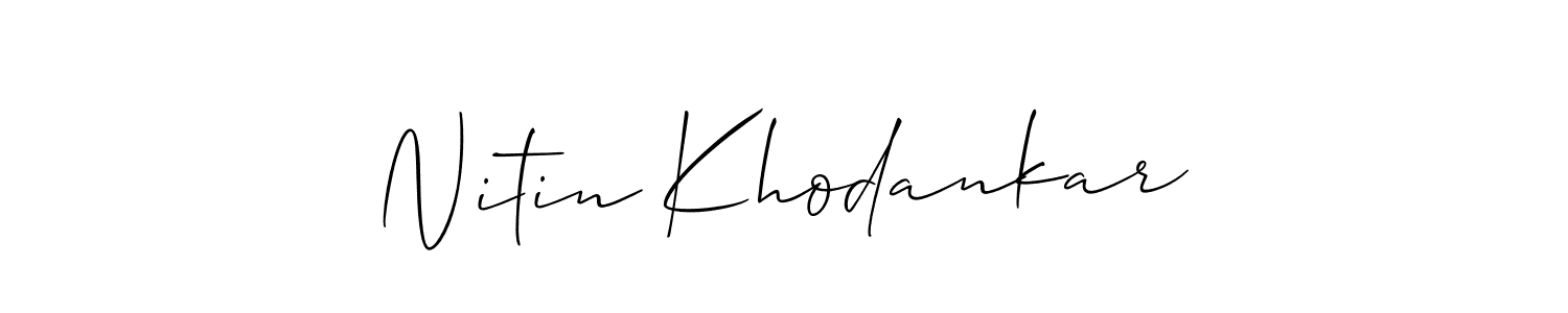 How to make Nitin Khodankar name signature. Use Allison_Script style for creating short signs online. This is the latest handwritten sign. Nitin Khodankar signature style 2 images and pictures png