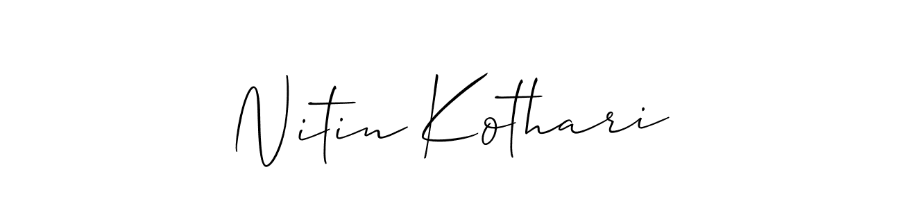 Design your own signature with our free online signature maker. With this signature software, you can create a handwritten (Allison_Script) signature for name Nitin Kothari. Nitin Kothari signature style 2 images and pictures png