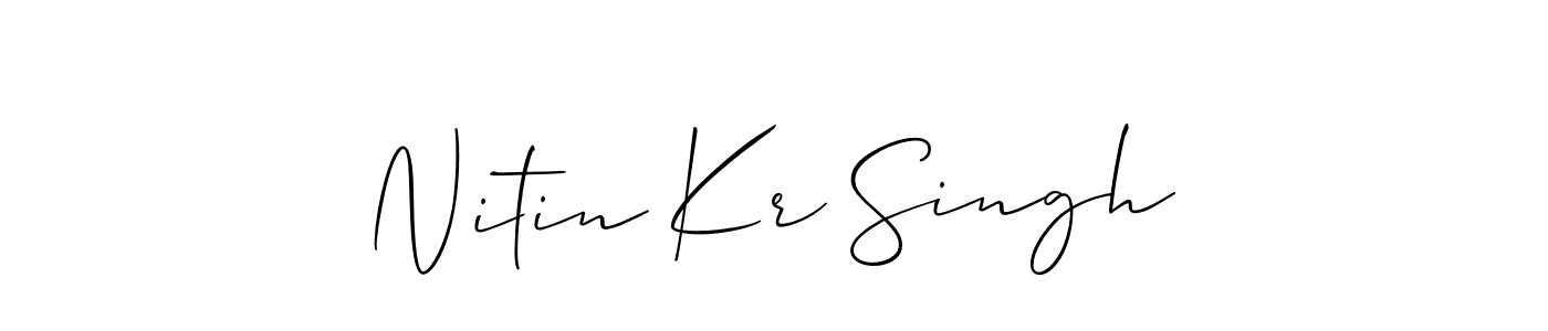 How to make Nitin Kr Singh name signature. Use Allison_Script style for creating short signs online. This is the latest handwritten sign. Nitin Kr Singh signature style 2 images and pictures png