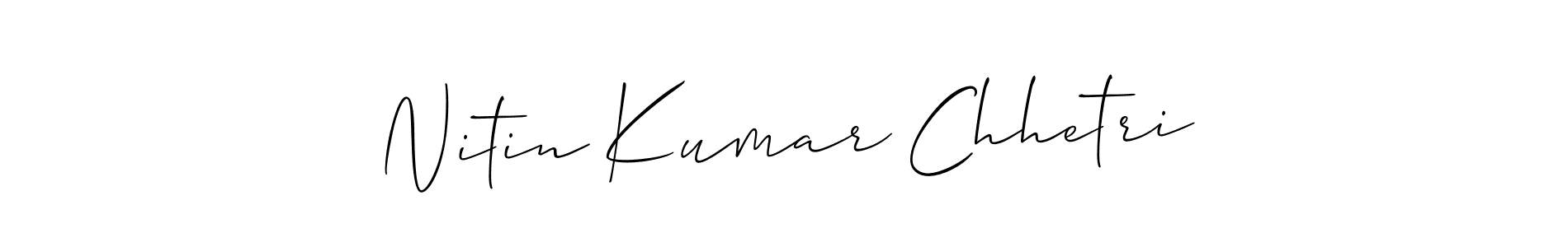 Design your own signature with our free online signature maker. With this signature software, you can create a handwritten (Allison_Script) signature for name Nitin Kumar Chhetri. Nitin Kumar Chhetri signature style 2 images and pictures png