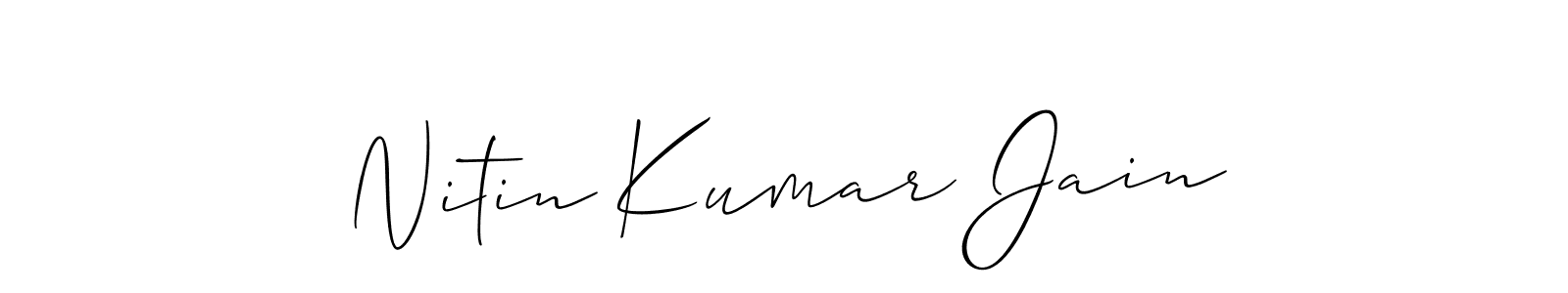 How to make Nitin Kumar Jain name signature. Use Allison_Script style for creating short signs online. This is the latest handwritten sign. Nitin Kumar Jain signature style 2 images and pictures png