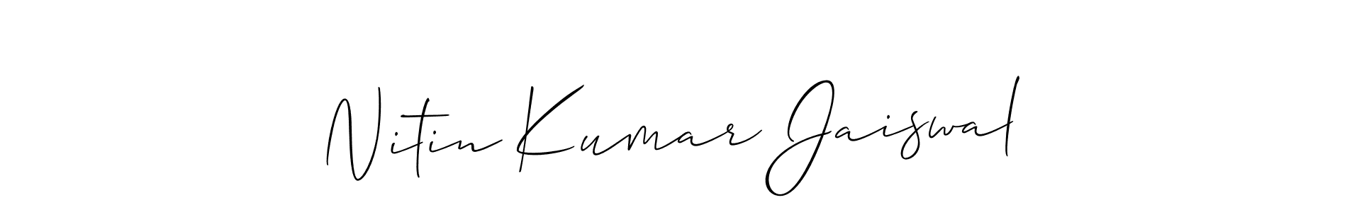 How to make Nitin Kumar Jaiswal signature? Allison_Script is a professional autograph style. Create handwritten signature for Nitin Kumar Jaiswal name. Nitin Kumar Jaiswal signature style 2 images and pictures png