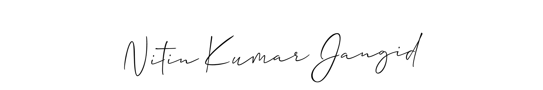 It looks lik you need a new signature style for name Nitin Kumar Jangid. Design unique handwritten (Allison_Script) signature with our free signature maker in just a few clicks. Nitin Kumar Jangid signature style 2 images and pictures png