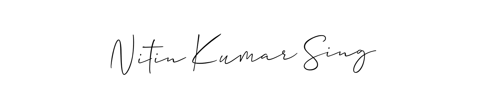 if you are searching for the best signature style for your name Nitin Kumar Sing. so please give up your signature search. here we have designed multiple signature styles  using Allison_Script. Nitin Kumar Sing signature style 2 images and pictures png