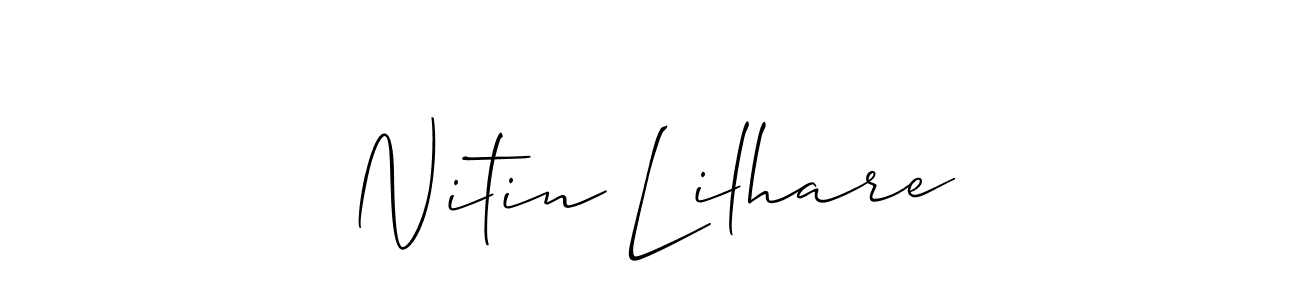 This is the best signature style for the Nitin Lilhare name. Also you like these signature font (Allison_Script). Mix name signature. Nitin Lilhare signature style 2 images and pictures png