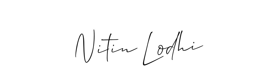 Use a signature maker to create a handwritten signature online. With this signature software, you can design (Allison_Script) your own signature for name Nitin Lodhi. Nitin Lodhi signature style 2 images and pictures png