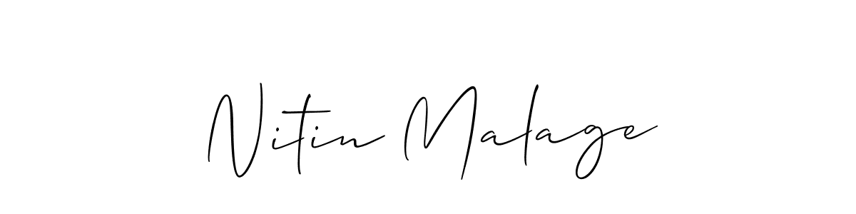 This is the best signature style for the Nitin Malage name. Also you like these signature font (Allison_Script). Mix name signature. Nitin Malage signature style 2 images and pictures png