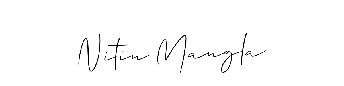 Similarly Allison_Script is the best handwritten signature design. Signature creator online .You can use it as an online autograph creator for name Nitin Mangla. Nitin Mangla signature style 2 images and pictures png