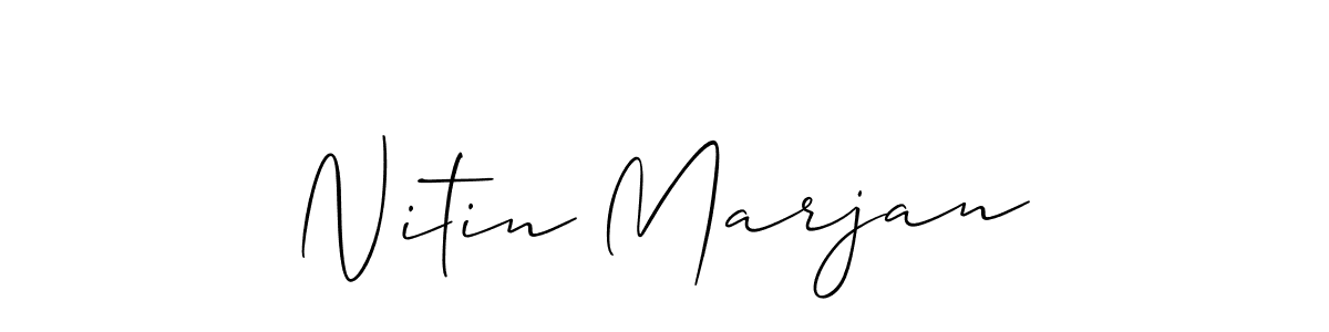 Make a beautiful signature design for name Nitin Marjan. With this signature (Allison_Script) style, you can create a handwritten signature for free. Nitin Marjan signature style 2 images and pictures png