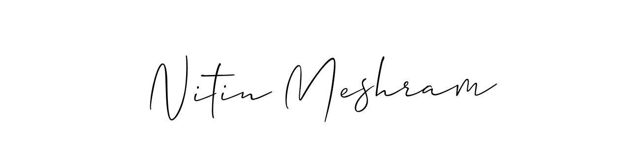 How to Draw Nitin Meshram signature style? Allison_Script is a latest design signature styles for name Nitin Meshram. Nitin Meshram signature style 2 images and pictures png