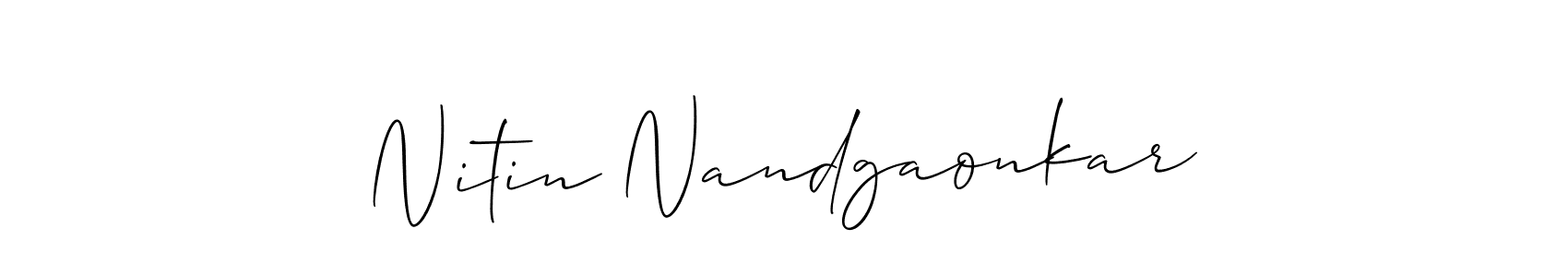 How to make Nitin Nandgaonkar signature? Allison_Script is a professional autograph style. Create handwritten signature for Nitin Nandgaonkar name. Nitin Nandgaonkar signature style 2 images and pictures png