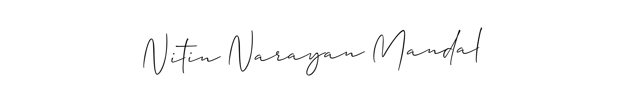 How to Draw Nitin Narayan Mandal signature style? Allison_Script is a latest design signature styles for name Nitin Narayan Mandal. Nitin Narayan Mandal signature style 2 images and pictures png