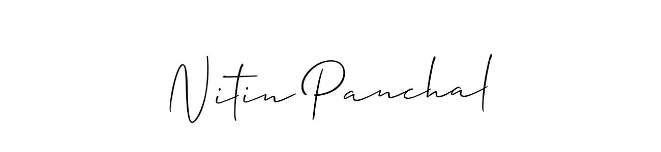 Nitin Panchal stylish signature style. Best Handwritten Sign (Allison_Script) for my name. Handwritten Signature Collection Ideas for my name Nitin Panchal. Nitin Panchal signature style 2 images and pictures png