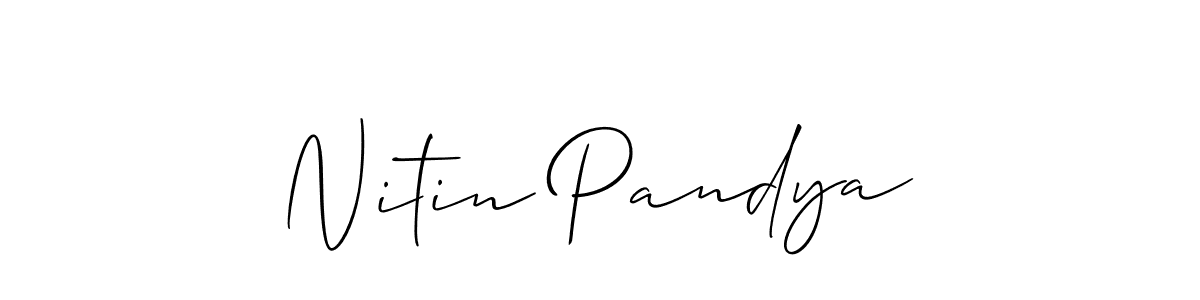 Also we have Nitin Pandya name is the best signature style. Create professional handwritten signature collection using Allison_Script autograph style. Nitin Pandya signature style 2 images and pictures png