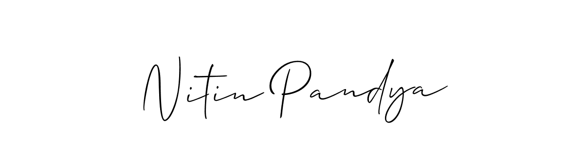 Similarly Allison_Script is the best handwritten signature design. Signature creator online .You can use it as an online autograph creator for name Nitin Pandya. Nitin Pandya signature style 2 images and pictures png