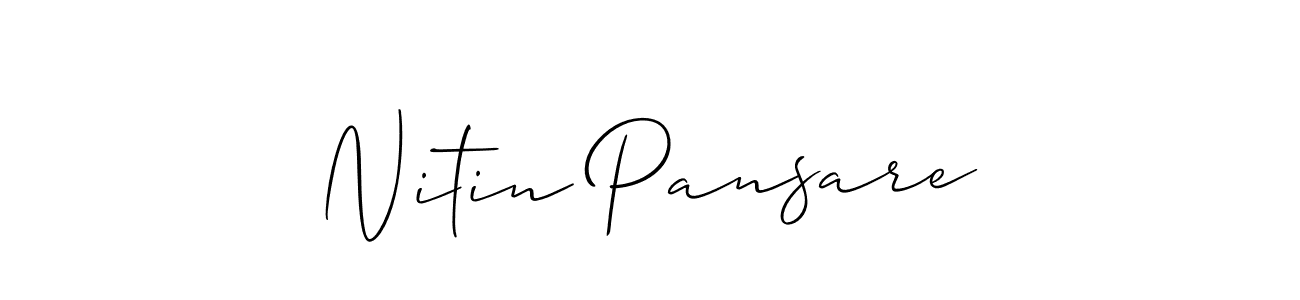 This is the best signature style for the Nitin Pansare name. Also you like these signature font (Allison_Script). Mix name signature. Nitin Pansare signature style 2 images and pictures png