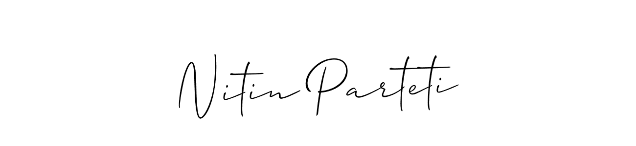 Create a beautiful signature design for name Nitin Parteti. With this signature (Allison_Script) fonts, you can make a handwritten signature for free. Nitin Parteti signature style 2 images and pictures png