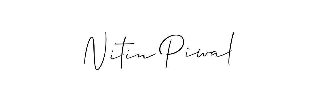 The best way (Allison_Script) to make a short signature is to pick only two or three words in your name. The name Nitin Piwal include a total of six letters. For converting this name. Nitin Piwal signature style 2 images and pictures png