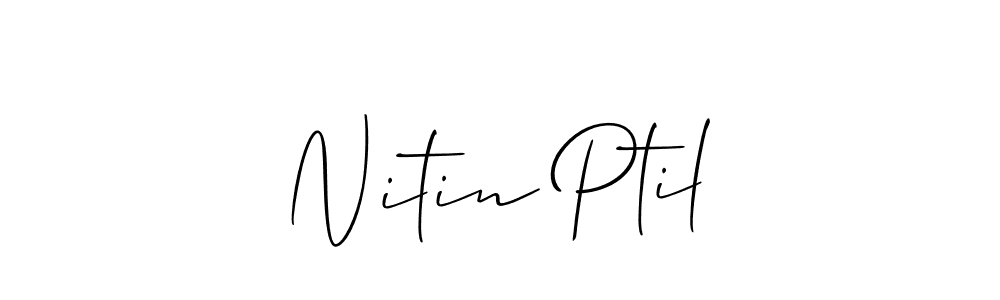 Allison_Script is a professional signature style that is perfect for those who want to add a touch of class to their signature. It is also a great choice for those who want to make their signature more unique. Get Nitin Ptil name to fancy signature for free. Nitin Ptil signature style 2 images and pictures png