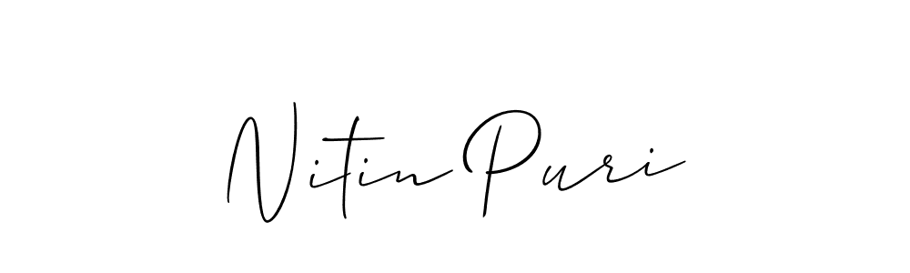 Make a beautiful signature design for name Nitin Puri. With this signature (Allison_Script) style, you can create a handwritten signature for free. Nitin Puri signature style 2 images and pictures png