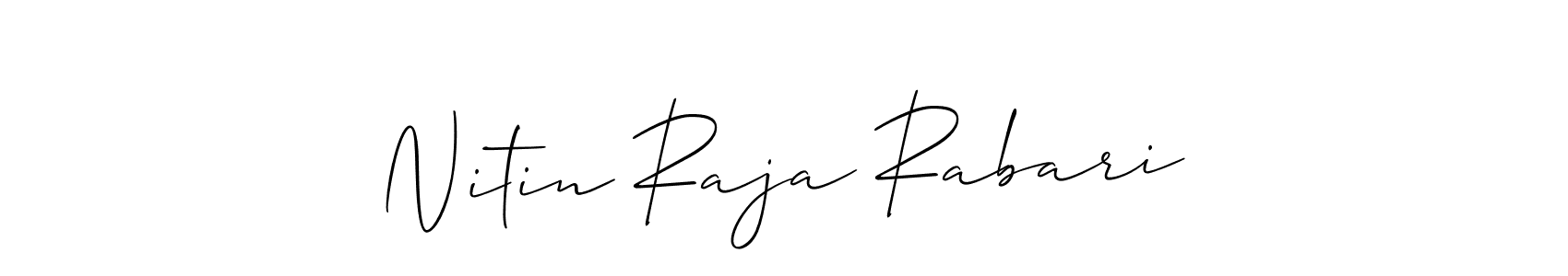 Make a beautiful signature design for name Nitin Raja Rabari. With this signature (Allison_Script) style, you can create a handwritten signature for free. Nitin Raja Rabari signature style 2 images and pictures png