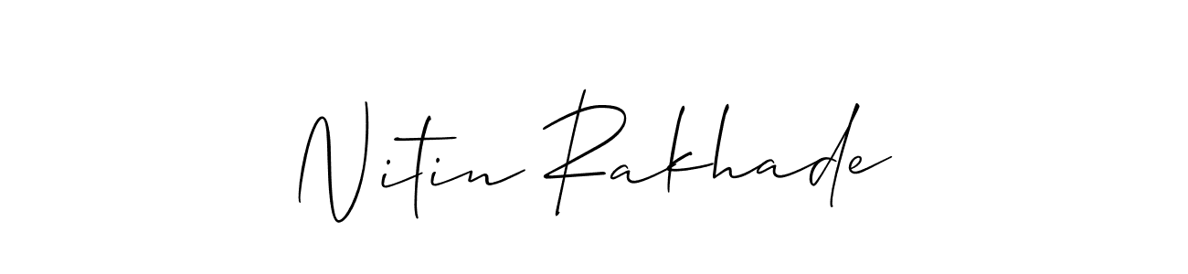 Also You can easily find your signature by using the search form. We will create Nitin Rakhade name handwritten signature images for you free of cost using Allison_Script sign style. Nitin Rakhade signature style 2 images and pictures png