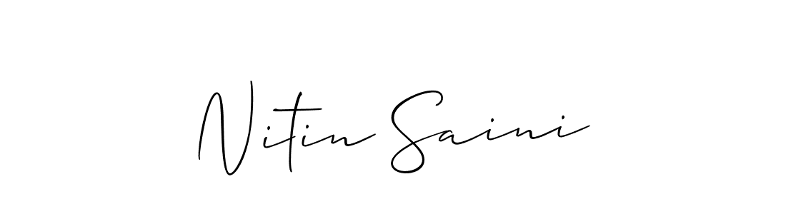 This is the best signature style for the Nitin Saini name. Also you like these signature font (Allison_Script). Mix name signature. Nitin Saini signature style 2 images and pictures png