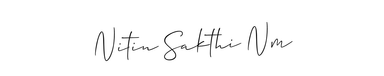 Once you've used our free online signature maker to create your best signature Allison_Script style, it's time to enjoy all of the benefits that Nitin Sakthi Nm name signing documents. Nitin Sakthi Nm signature style 2 images and pictures png