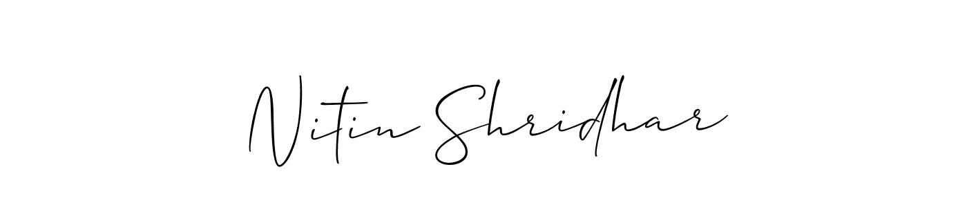 Design your own signature with our free online signature maker. With this signature software, you can create a handwritten (Allison_Script) signature for name Nitin Shridhar. Nitin Shridhar signature style 2 images and pictures png