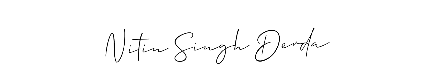 Also we have Nitin Singh Devda name is the best signature style. Create professional handwritten signature collection using Allison_Script autograph style. Nitin Singh Devda signature style 2 images and pictures png