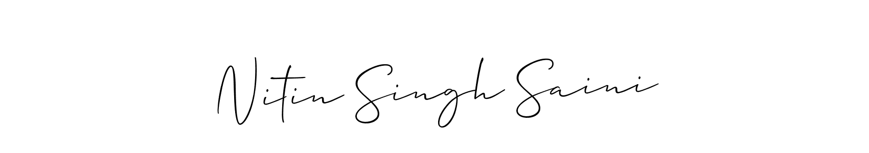 Nitin Singh Saini stylish signature style. Best Handwritten Sign (Allison_Script) for my name. Handwritten Signature Collection Ideas for my name Nitin Singh Saini. Nitin Singh Saini signature style 2 images and pictures png