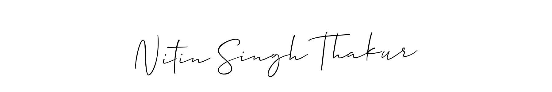 The best way (Allison_Script) to make a short signature is to pick only two or three words in your name. The name Nitin Singh Thakur include a total of six letters. For converting this name. Nitin Singh Thakur signature style 2 images and pictures png