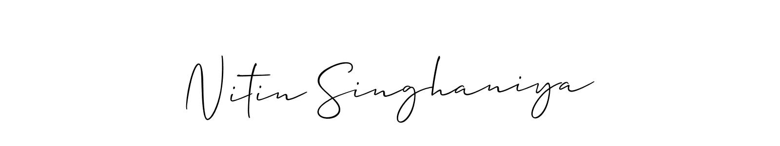 Use a signature maker to create a handwritten signature online. With this signature software, you can design (Allison_Script) your own signature for name Nitin Singhaniya. Nitin Singhaniya signature style 2 images and pictures png