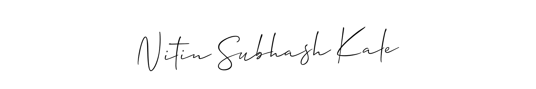 You should practise on your own different ways (Allison_Script) to write your name (Nitin Subhash Kale) in signature. don't let someone else do it for you. Nitin Subhash Kale signature style 2 images and pictures png