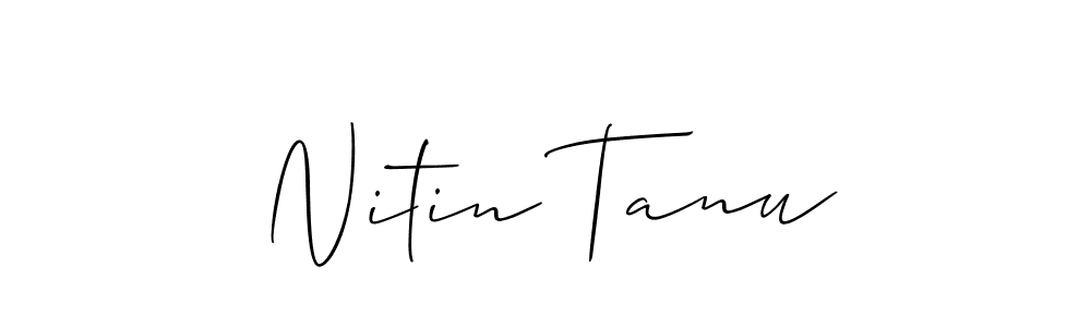 Allison_Script is a professional signature style that is perfect for those who want to add a touch of class to their signature. It is also a great choice for those who want to make their signature more unique. Get Nitin Tanu name to fancy signature for free. Nitin Tanu signature style 2 images and pictures png