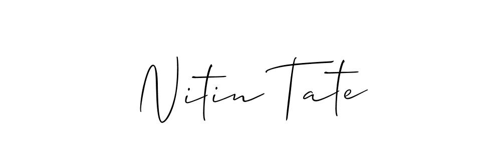 Also You can easily find your signature by using the search form. We will create Nitin Tate name handwritten signature images for you free of cost using Allison_Script sign style. Nitin Tate signature style 2 images and pictures png