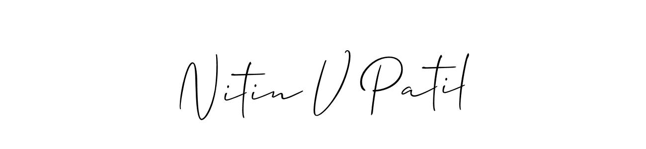 It looks lik you need a new signature style for name Nitin V Patil. Design unique handwritten (Allison_Script) signature with our free signature maker in just a few clicks. Nitin V Patil signature style 2 images and pictures png