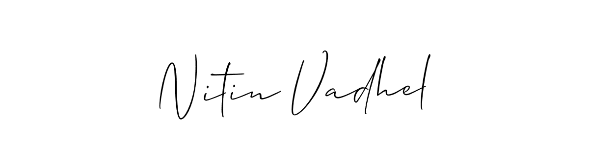 Similarly Allison_Script is the best handwritten signature design. Signature creator online .You can use it as an online autograph creator for name Nitin Vadhel. Nitin Vadhel signature style 2 images and pictures png