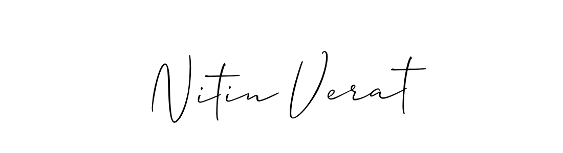 The best way (Allison_Script) to make a short signature is to pick only two or three words in your name. The name Nitin Verat include a total of six letters. For converting this name. Nitin Verat signature style 2 images and pictures png