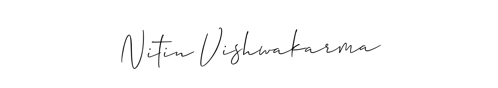 Design your own signature with our free online signature maker. With this signature software, you can create a handwritten (Allison_Script) signature for name Nitin Vishwakarma. Nitin Vishwakarma signature style 2 images and pictures png