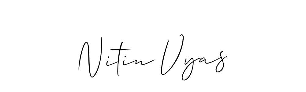 The best way (Allison_Script) to make a short signature is to pick only two or three words in your name. The name Nitin Vyas include a total of six letters. For converting this name. Nitin Vyas signature style 2 images and pictures png