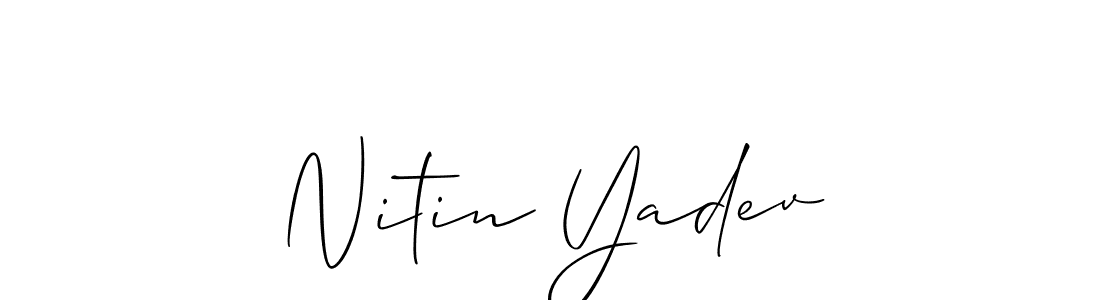 Allison_Script is a professional signature style that is perfect for those who want to add a touch of class to their signature. It is also a great choice for those who want to make their signature more unique. Get Nitin Yadev name to fancy signature for free. Nitin Yadev signature style 2 images and pictures png